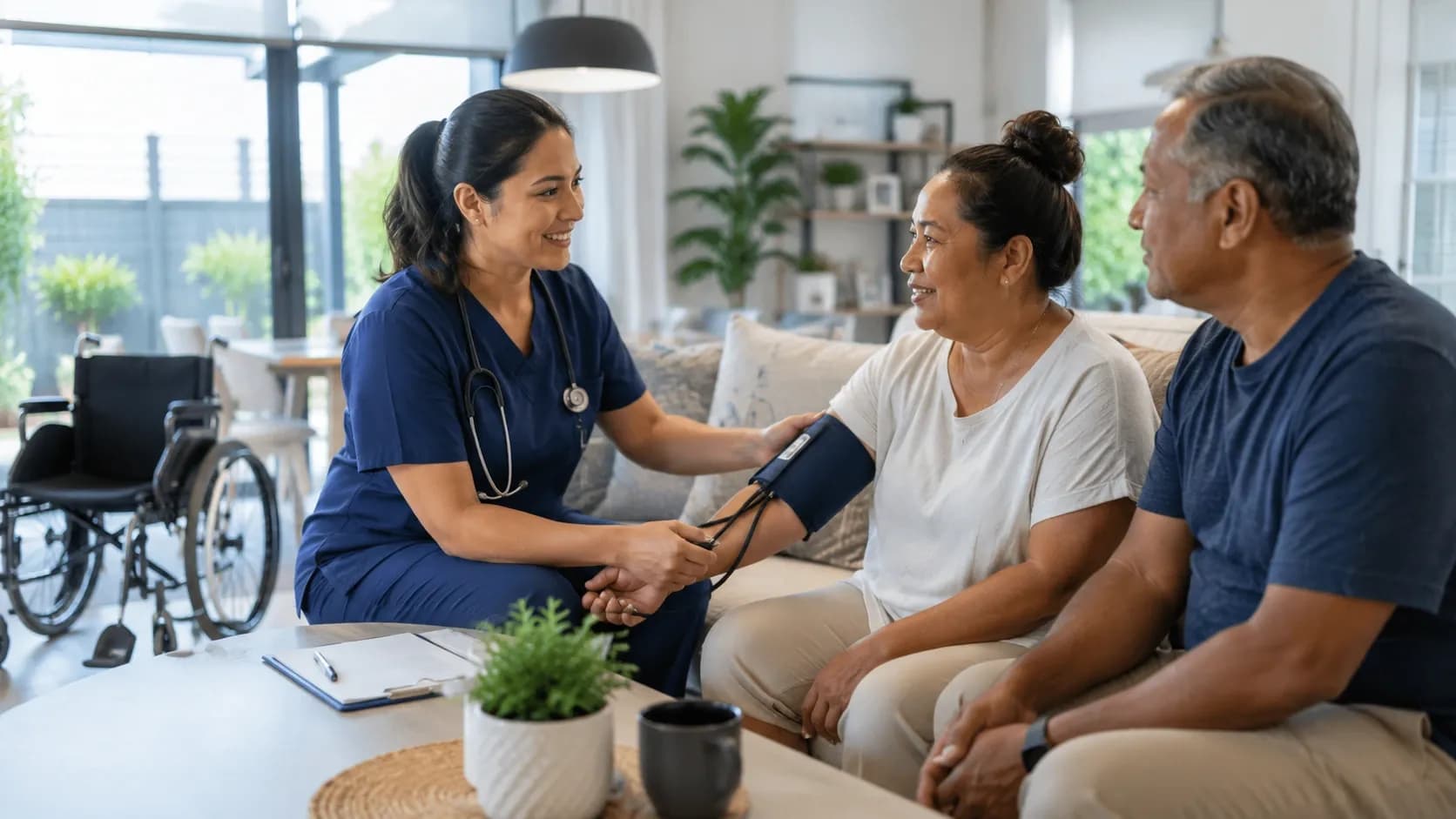 Registered community nurse providing NDIS home nursing care to a participant in Sydney South West.